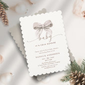 Eleganter weißer Bow - kalte Außendusche Einladung