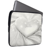 Eleganter, weißer cremefarbener Laptop-Sieb Laptopschutzhülle (Vorne Rechts)