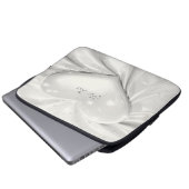 Eleganter, weißer cremefarbener Laptop-Sieb Laptopschutzhülle (Vorne Knopf)