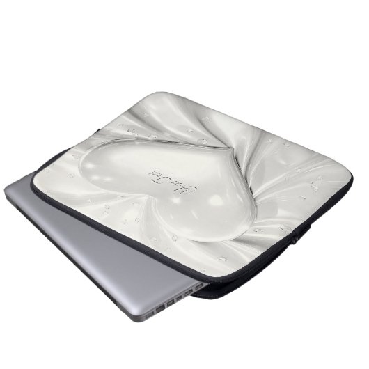 Eleganter, weißer cremefarbener Laptop-Sieb Laptopschutzhülle (Vorne Knopf)