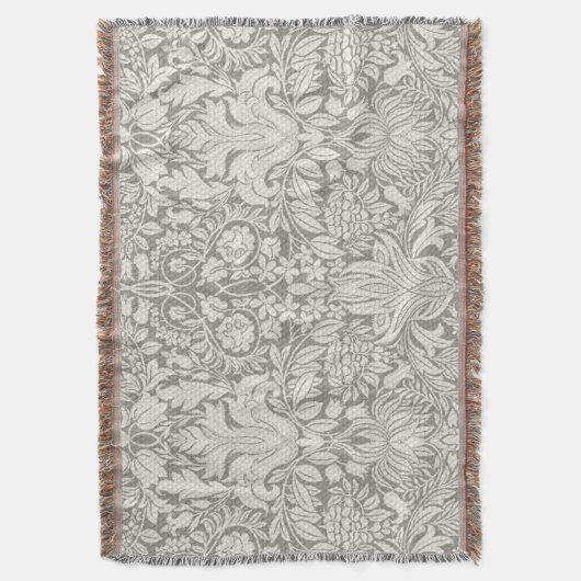 eleganter weißer Damast-Spitzenbrokat Decke (Vorderseite Vertikal)