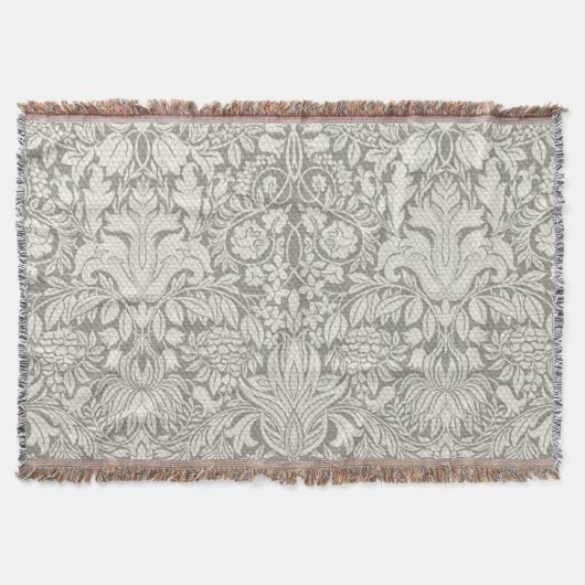 eleganter weißer Damast-Spitzenbrokat Decke (Vorderseite)
