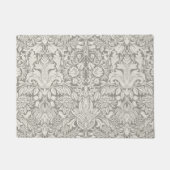 eleganter weißer Damast-Spitzenbrokat Fußmatte (Vorderseite)