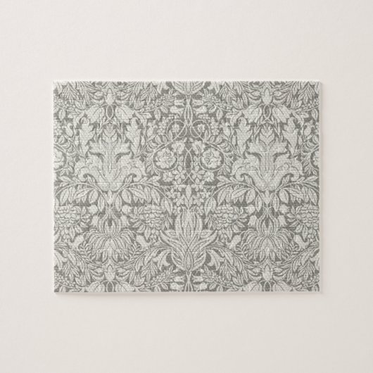 eleganter weißer Damast-Spitzenbrokat Puzzle (Horizontal)