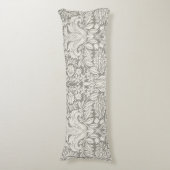 eleganter weißer Damast-Spitzenbrokat Seitenschläferkissen (Vorderseite Vertikal)