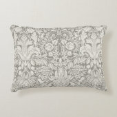 eleganter weißer Damast-Spitzenbrokat Zierkissen (Vorderseite)