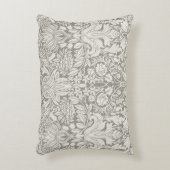 eleganter weißer Damast-Spitzenbrokat Zierkissen (Vorderseite(Vertikal))