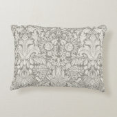 eleganter weißer Damast-Spitzenbrokat Zierkissen (Rückseite)