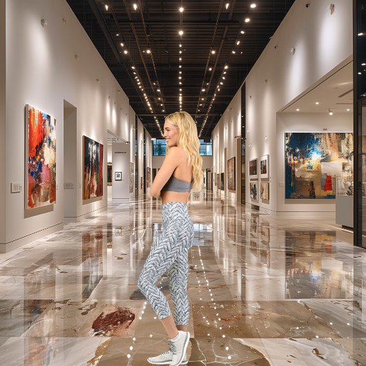 Eleganter weißer Denim-Look: Logos und Text person Capri Leggings