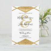 Eleganter weißer Diamantformampere und Hochzeit Einladung (Stehend Vorderseite)