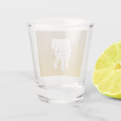 Eleganter, weißer Elefant-Geschenk-Austausch benut Schnapsglas (Rückseite)