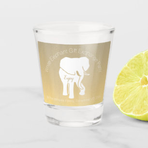 Eleganter, weißer Elefant-Geschenk-Austausch benut Schnapsglas