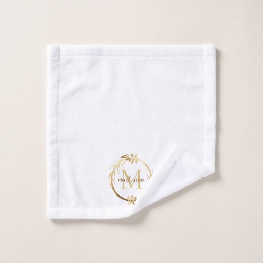 Eleganter weißer Eukalyptus-Wreath Badhandtuch Set (Waschlappen)