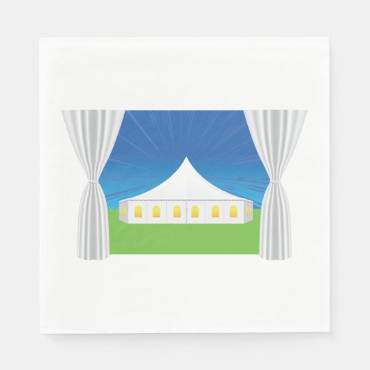 Eleganter weißer Event-Zelt mit Vorhängen Serviette (Vorderseite)