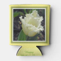 Eleganter weißer Frayed Tulip mit Grenzdesign