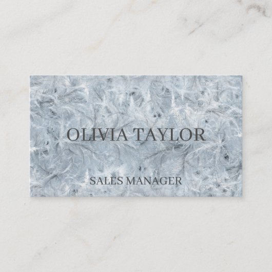 Eleganter weißer gefrorener Wald Visitenkarte (Vorderseite)