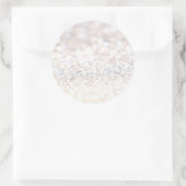 Eleganter Weißer Glitzer Runder Aufkleber (Tasche)