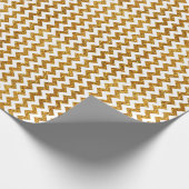 Eleganter weißer Glitzer Zickzack Streifen Geschenkpapier (Ecke)