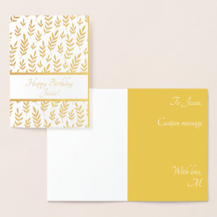 ELEGANTER WEISSER GOLD FARBLEIBENSCHEIBE GEBURTSTA FOLIENKARTE