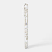 Eleganter, weißer Goldmarmor mit Blumen iPhone 16 Hülle (Linke Seite)