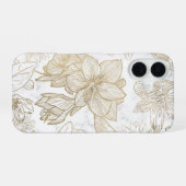 Eleganter, weißer Goldmarmor mit Blumen iPhone 16 Hülle (Rückseite (Horizontal))