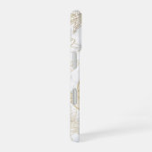 Eleganter, weißer Goldmarmor mit Blumen iPhone 16 Hülle (Rechte Seite)