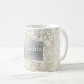 Eleganter, weißer Goldmarmor mit Blumen Kaffeetasse (VorderseiteRechts)