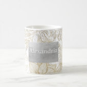 Eleganter, weißer Goldmarmor mit Blumen Kaffeetasse (Mittel)