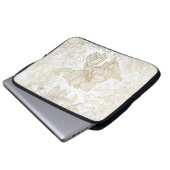 Eleganter, weißer Goldmarmor mit Blumen Laptopschutzhülle (Vorne Knopf)