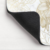 Eleganter, weißer Goldmarmor mit Blumen Mousepad (Ecke)
