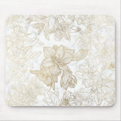 Eleganter, weißer Goldmarmor mit Blumen Mousepad (Vorne)
