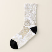 Eleganter, weißer Goldmarmor mit Blumen Socken (Links - Außen)