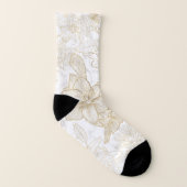 Eleganter, weißer Goldmarmor mit Blumen Socken (Rechts - Außen)