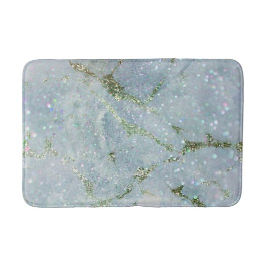 Eleganter, weißer, grauer Glitzer Badematte (Vorderseite)