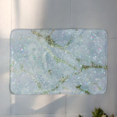 Eleganter, weißer, grauer Glitzer Badematte