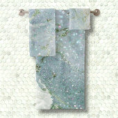 Eleganter, weißer, grauer Glitzer Badhandtuch Set