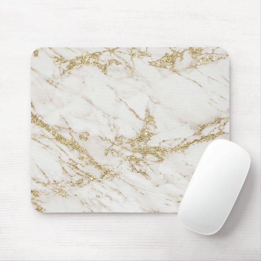 Eleganter, weißer, grauer Glitzer Mousepad (Mit Mouse)