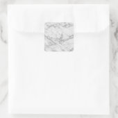 Eleganter, weißer, grauer Glitzer Quadratischer Aufkleber (Tasche)