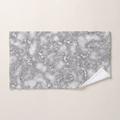 Eleganter weißer grauer Marmor Badhandtuch Set (Handtuch)