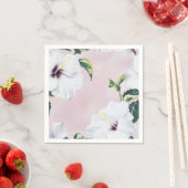 Eleganter weißer Hibiskus auf weichrosa Hintergrun Serviette (Beispiel)
