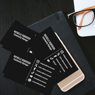 Eleganter, weißer Hintergrund für soziale Medien Visitenkarte