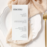 Eleganter weißer Hintergrund Kunst, Dichtung und M Menükarte<br><div class="desc">Minimalistisches elegantes Art-Déco-Restaurant</div>