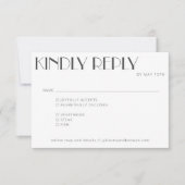 Eleganter weißer Hintergrund RSVP Karte (Vorderseite)