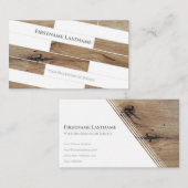 Eleganter, weißer Holzparkett mit minimalistischem Visitenkarte (Vorne/Hinten)