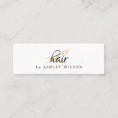 Eleganter, weißer Imitat Goldschere Friseursalon Mini Visitenkarte (Vorderseite)