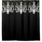 Eleganter, weißer Kronleuchter, gepflegt Duschvorhang (Vorderseite)