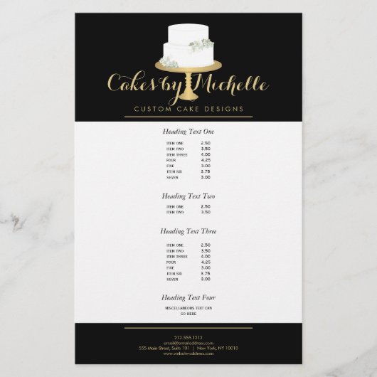 Eleganter weißer Kuchen mit Florals II Kuchen deko Flyer (Vorne)