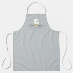 Eleganter weißer Kuchen mit Florals Schürze