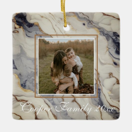 Eleganter weißer Kupfergranit aus weißem Gold Keramikornament (Vorderseite)