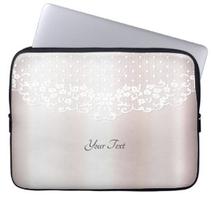 Eleganter weißer Lace floraler Laptop-Sieb Laptopschutzhülle